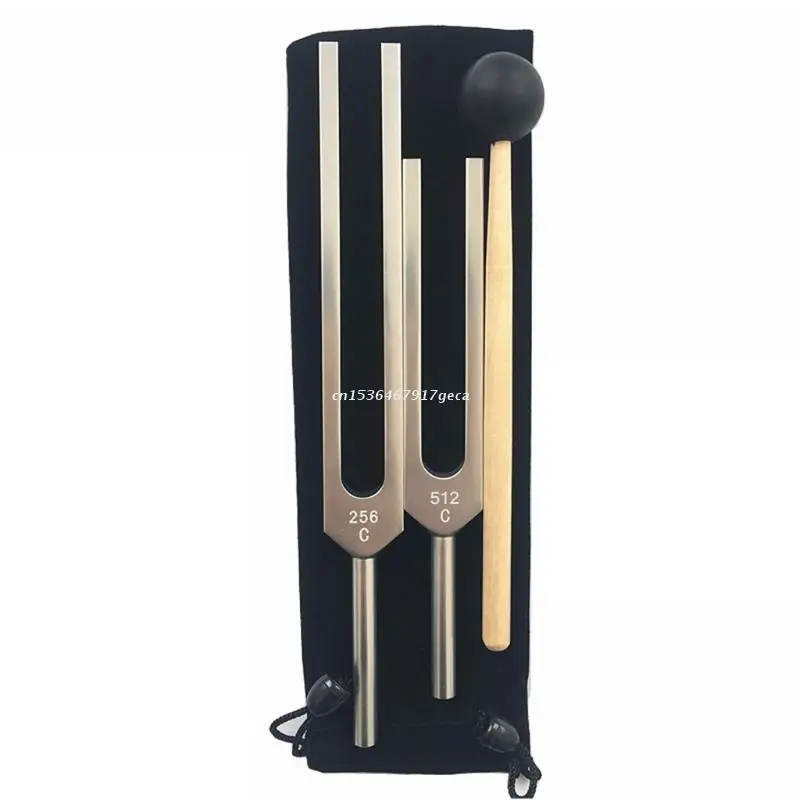 Tuning Forks Set-C256 Hz and C512 Hz with Bag and Hammer for Stress Reliever