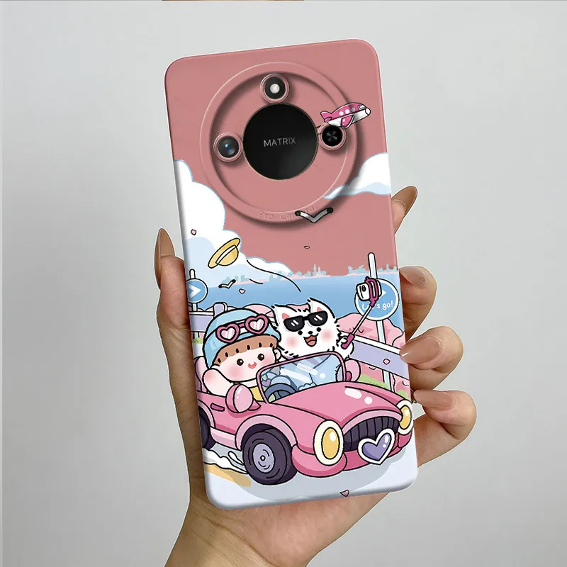 Sweet Painted Silicone Phone Case - Fashion Cartoon Design, Protective & Stylish