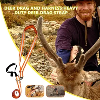 Heavy Duty Deer Drag Strap Reflective Adjustable Nylon Pulling Harness Portable Hunting Accessories for Wild Hogs Ergonomic 2