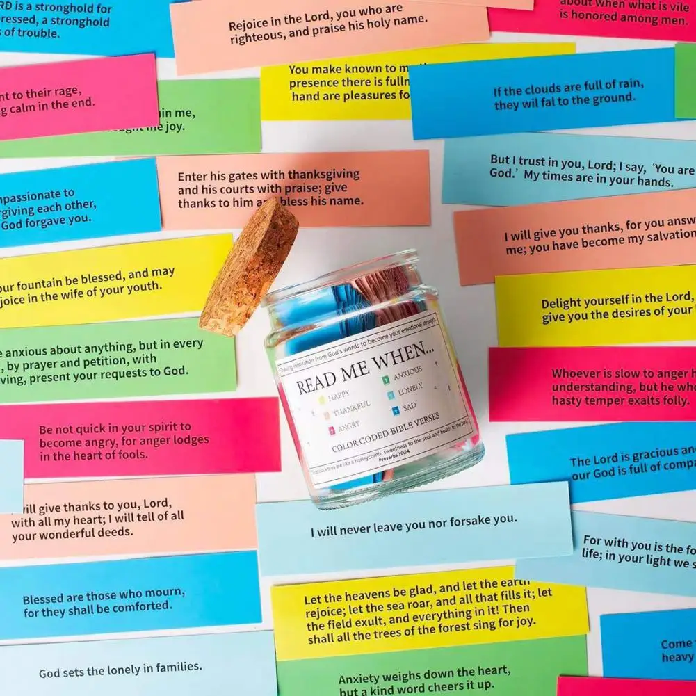 Bible Verse Glass Jar Ornament Mindfulness Gratitude Inspirational Bible Quotes Scrip Container Emotional Support Prayer Gift 2
