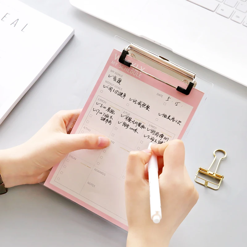 A5/A4 Transparent Writing Pad Folder Plastic Student test paper Document clipboard File Folder School office Supplies filofax a5