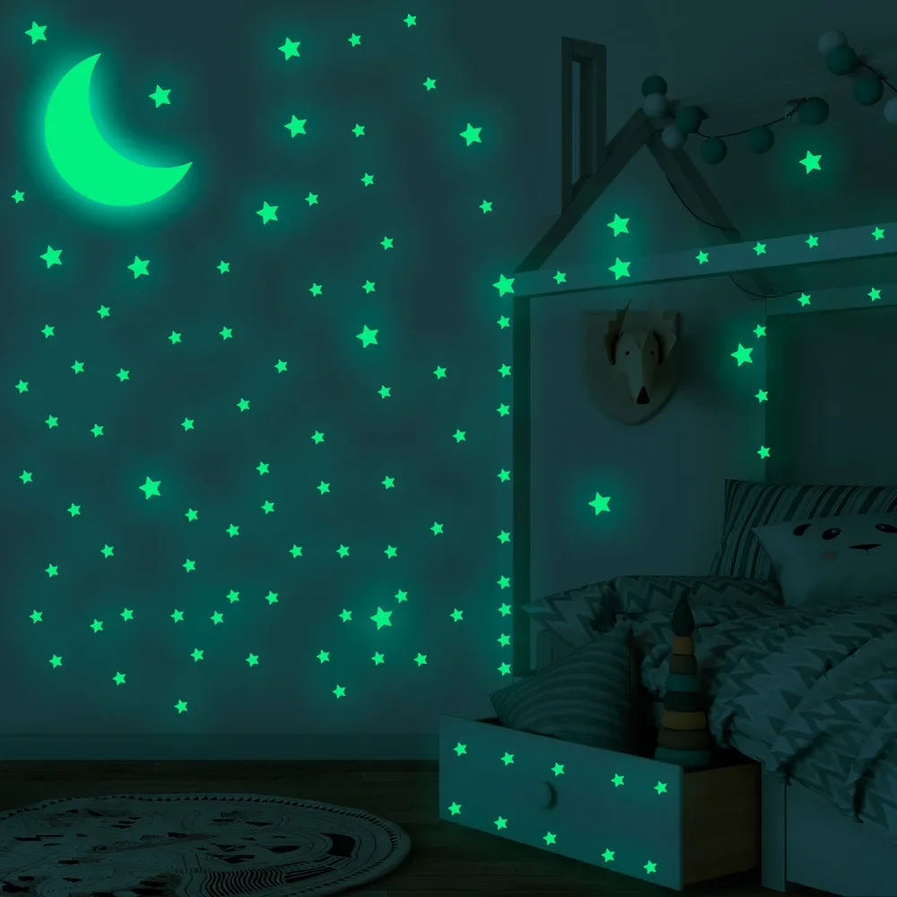 

338Pcs Luminous Starry Night Wall Sticker for Kids Bedroom Living Room Glow In The Dark DIY Party Home Decor