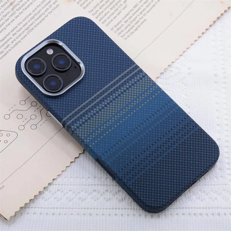 Carbon Fiber Relief MagSafe Case with Alloy Lens