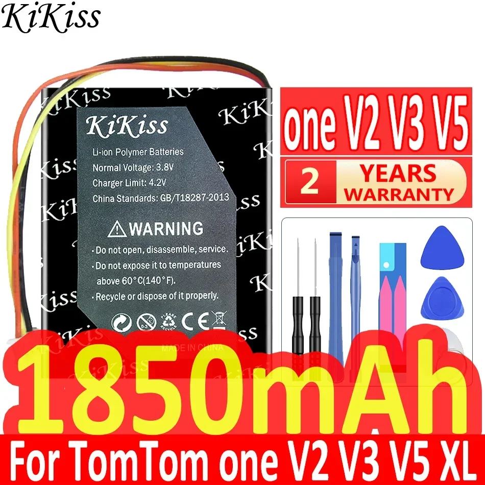 Batteria Kikiss 1850Mah Per Tomtom One V2 V3 V5 Xl Europa Dach Tml Rider Iq Route S4L Rider 2Nd 4 K00.100 Gps Batteria + Strumenti