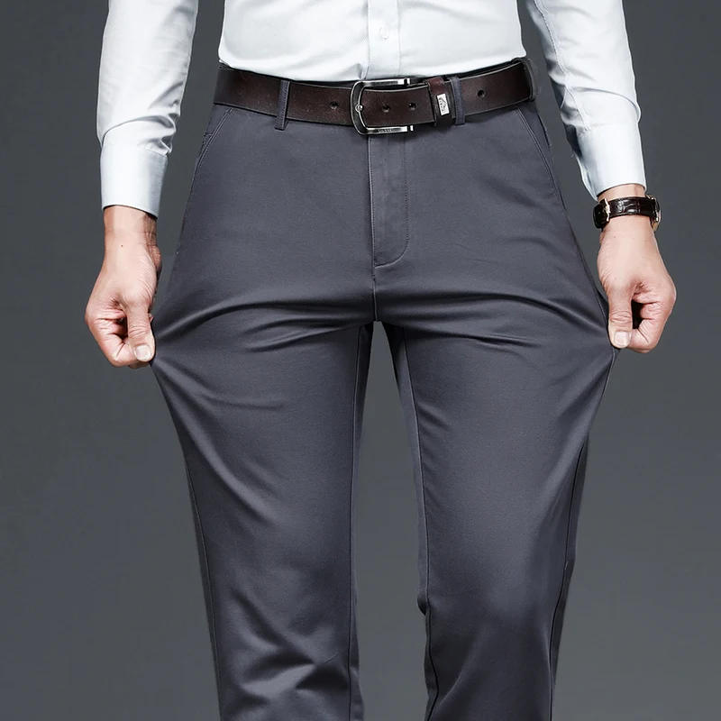 

5 Colors Classic Casual Elasticity Comfortable Men's Dress Pants 2023 New Arrivals Men High Waist Smart Casual Suit Trousers 42
