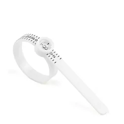 Universal Ring Size Measuring Tool with Magnifying Glass (UK Size White)