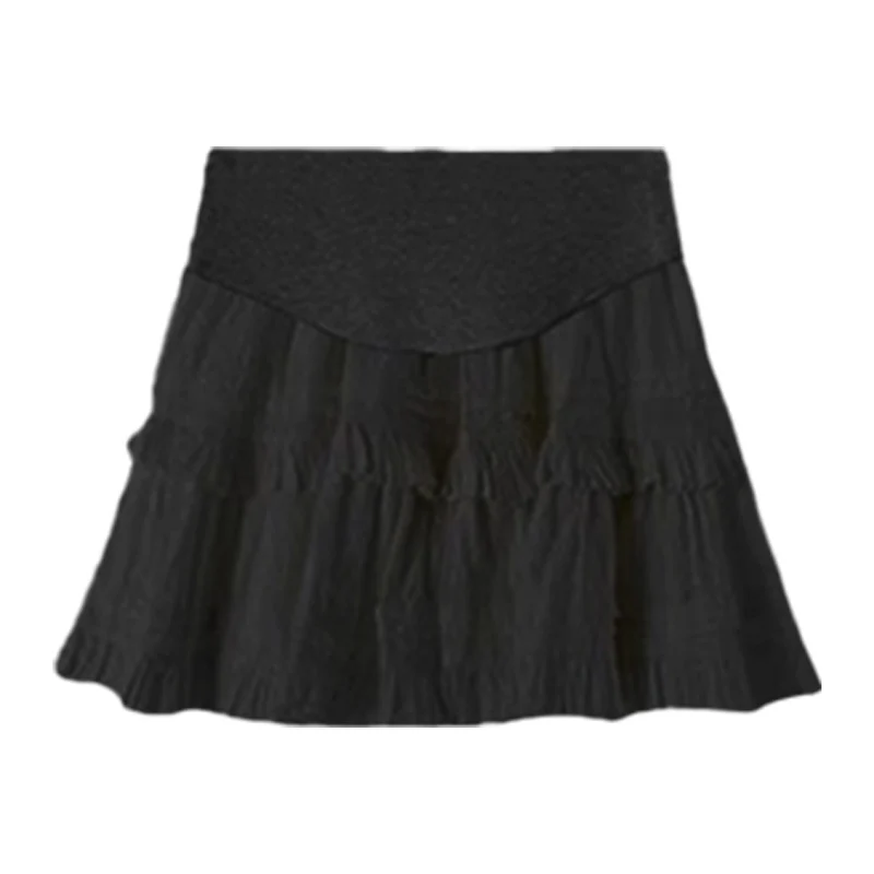 Maternity Skirt Summer High Waist Breathable Pleated Simple Mini Dress Versatile Pregnancy Clothes Solid Slimming A- line Skirts