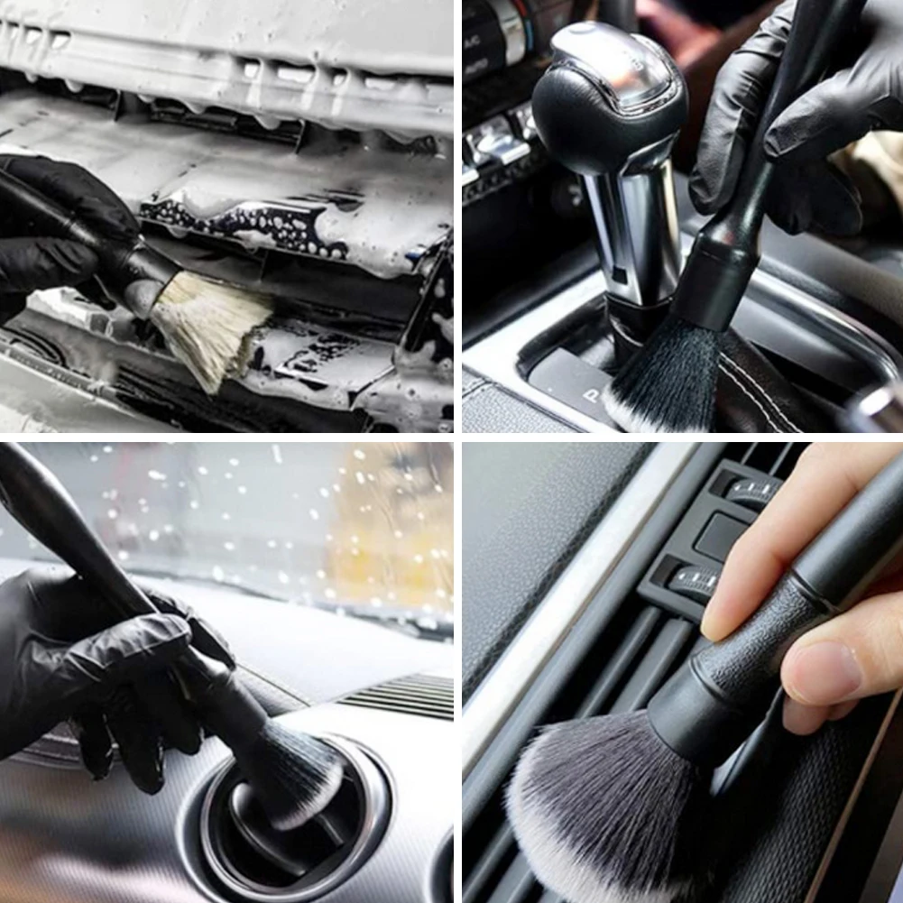 3PCS Car Detailing Brush Super Soft Auto Interior Detail Brush With Synthetic Bristles Car Dash Duster Brush Accessories 6