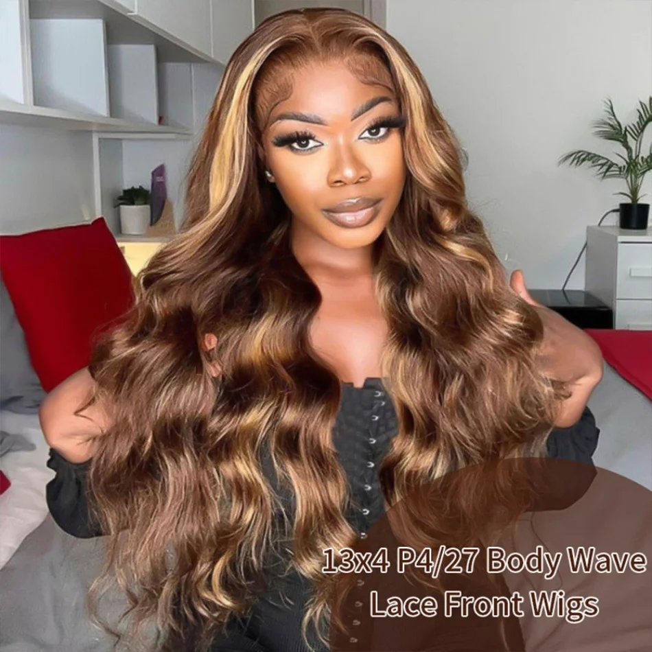 Echthaar-Perücke 13x6 Spitzenfront – Deep Wave, Ombré Honigblond, 180% Dichte