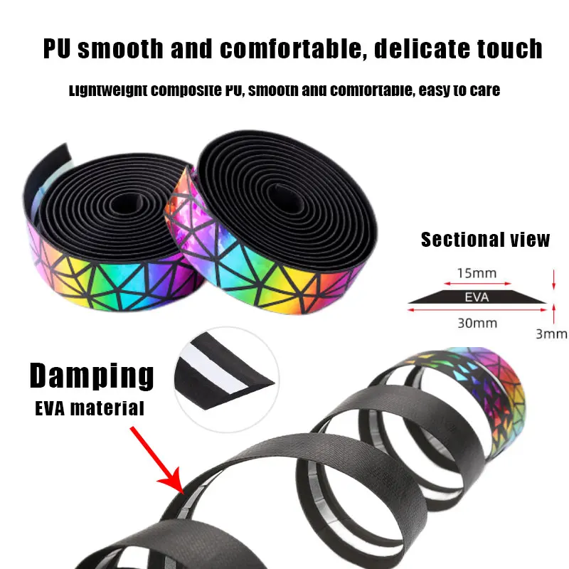 CYDY Bicycle Handlebar Strap MTB Road Bike Handle Tape Non-Slip PU EVA Tape Handbar Protection Cover Cycling Accessories 1Pair