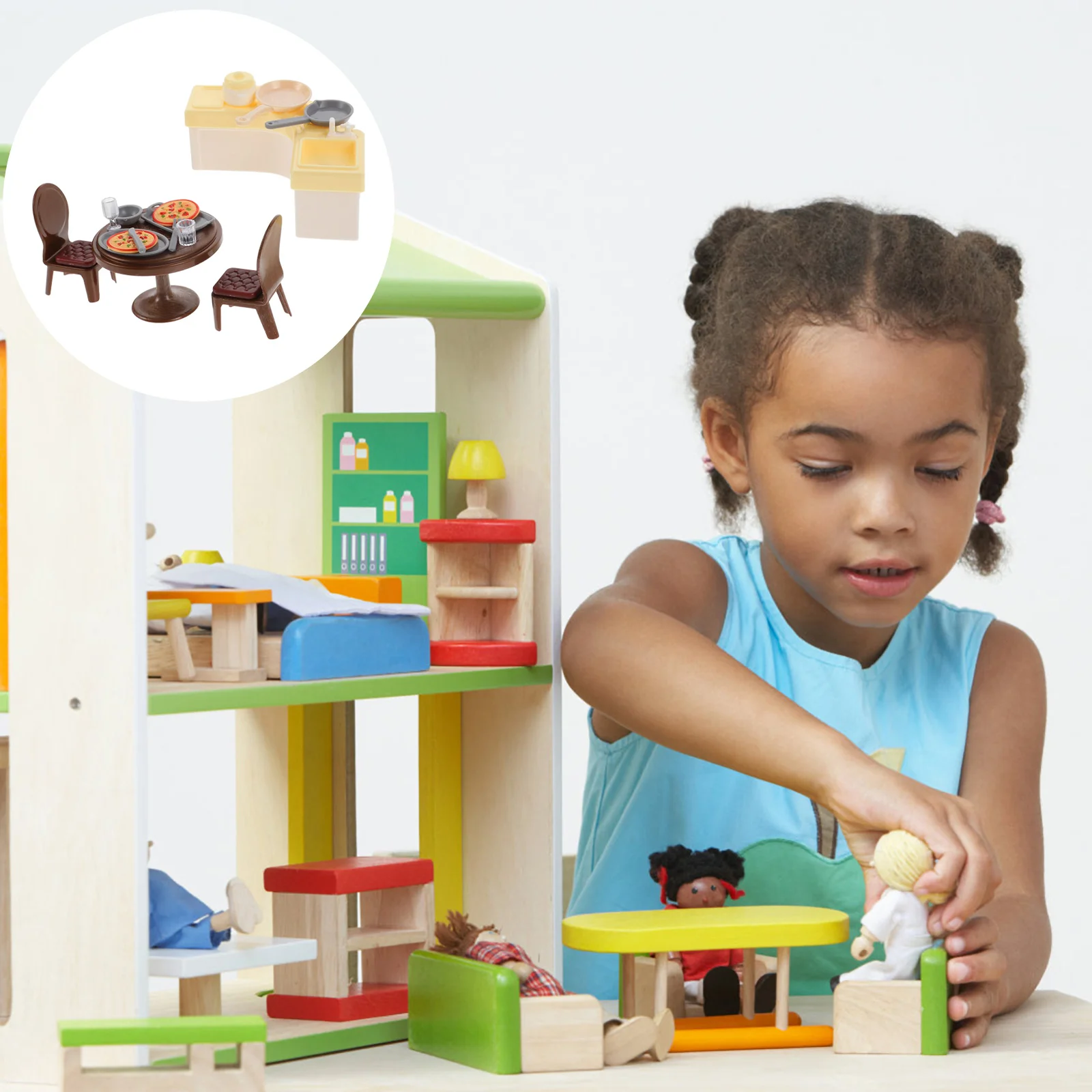 

Модель мебели для спальни, Детские игрушечные изделия, миниатюрные Пластиковые домашние принадлежности