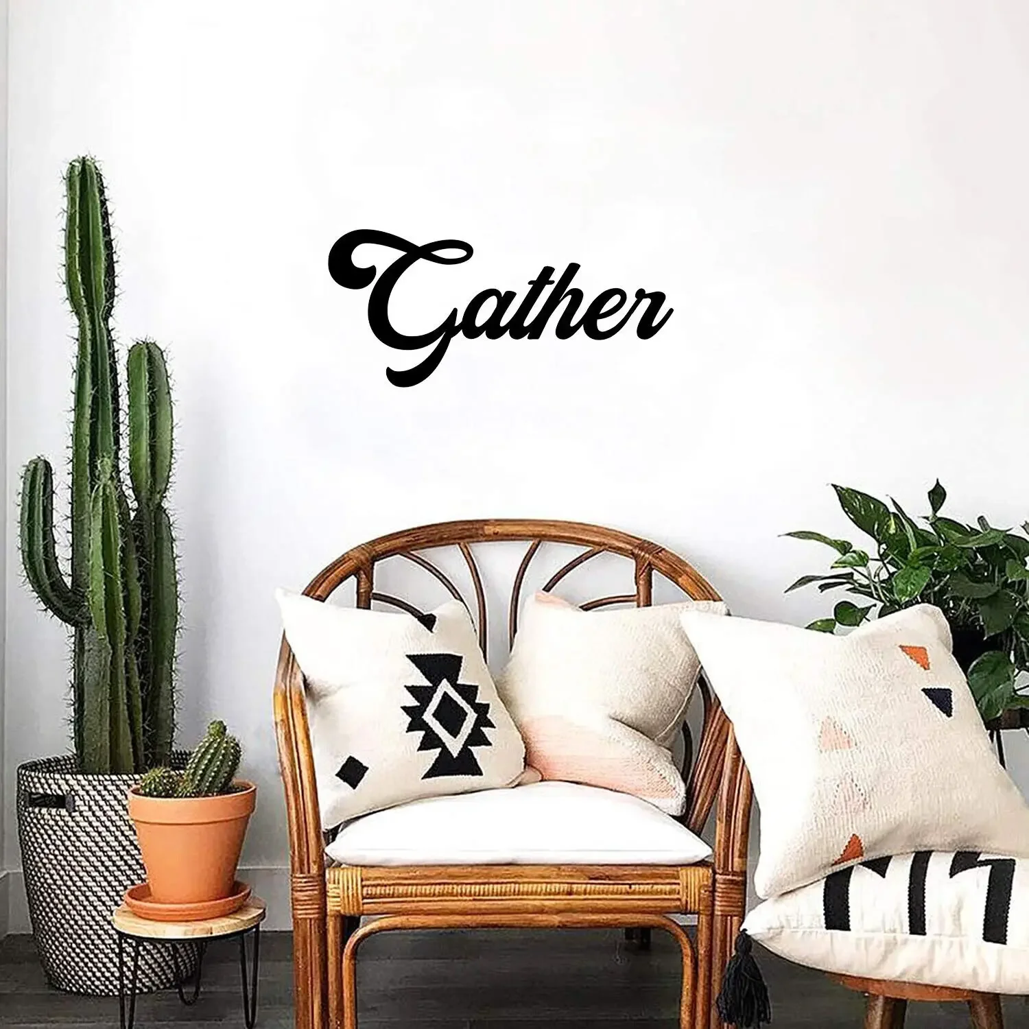 

Gather-Metal Word Wall Sign Spiritual Wall Art Home Decor Decorative Accent Sign