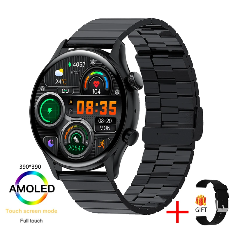 2022 NFC Bluetooth Call Smartwatch Men AMOLED Always display Sports Fitness Clock IP68 Waterproof Smart Watch For Huawei Xiaomi 