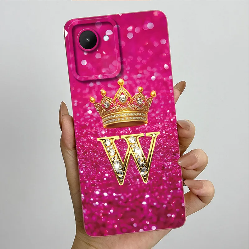 Crown Letters Soft Case with Camera Protection - Stylish Back Cover