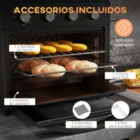 Homcom Four De Table Électrique Multifonction 30L 1600W 43X39X39Cm Noir 6