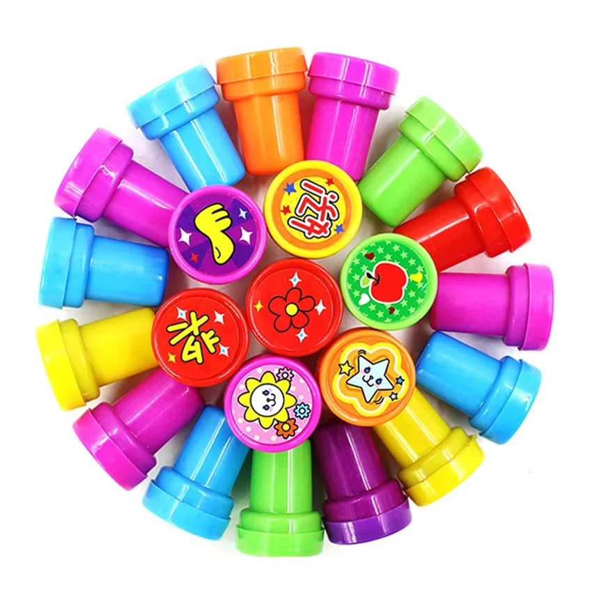 10Pcs Cartoon Halloween Stamps Number Animal Self Ink Rubber Stamp Toys for Kids DIY Seal Scrapbook School Praise Teacher Stamps