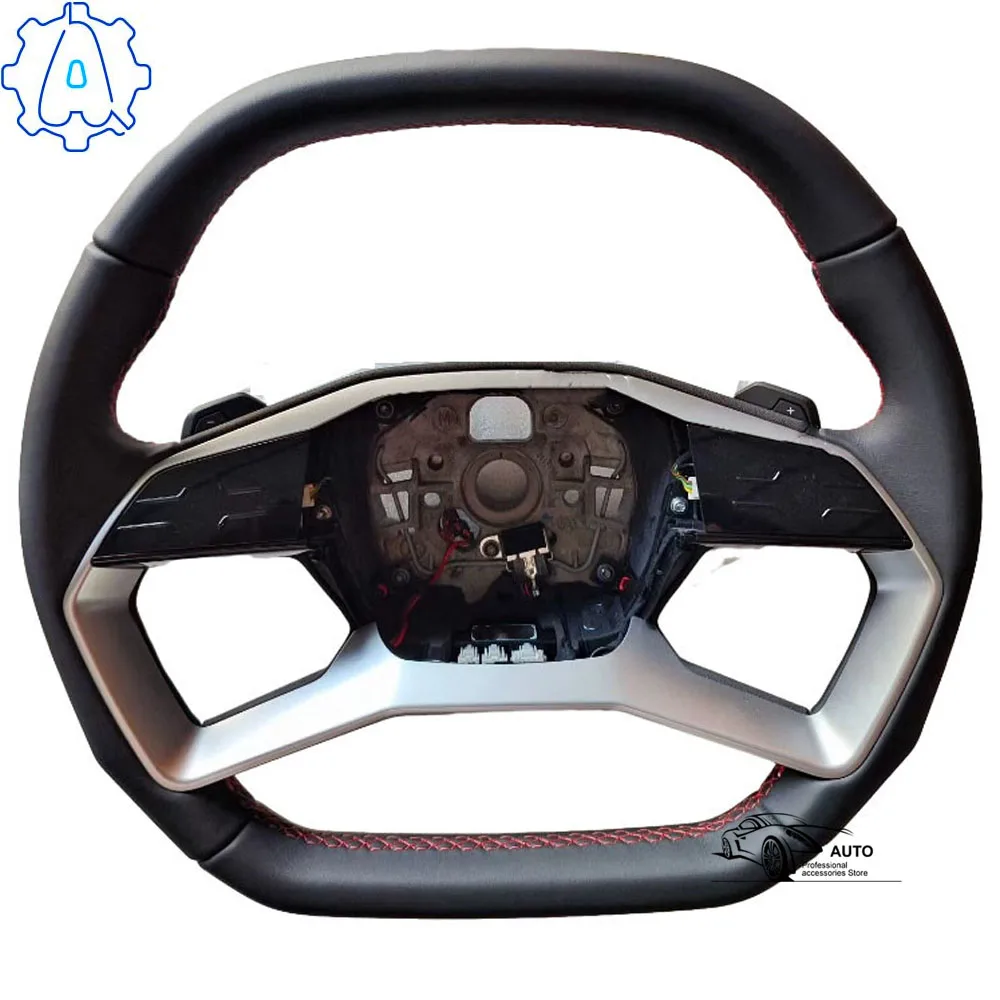 

Full leather flat bottomed steering wheel for Audi Q4 E-tron multifunctional heated steering wheel with off hand sensing module