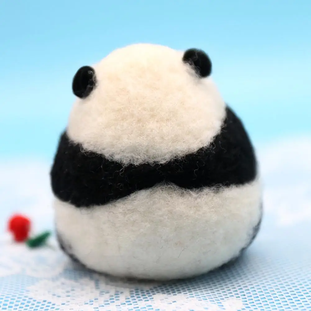 No Finish DIY Wool Needle Felting Kit Panda Toy Doll Wool Needle Felt Beginner Handmade Panda Gift Felt Kits For Women Girl