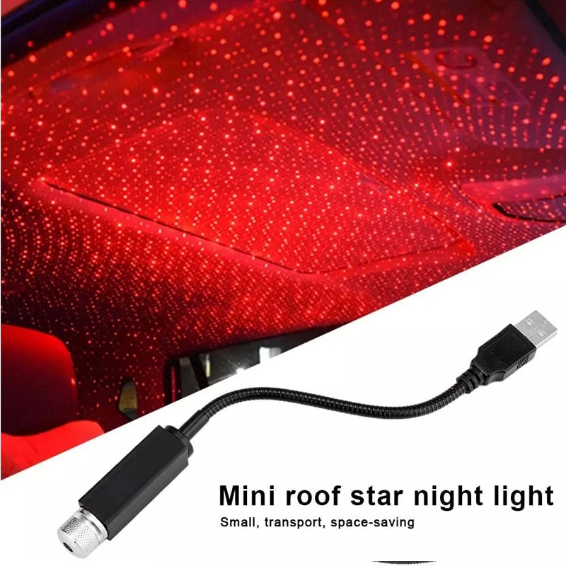Mini LED Car Roof Star Night Lights Projector Light Interior Ambient Night Starry Sky USB LED Decorative Lights Plug and Play