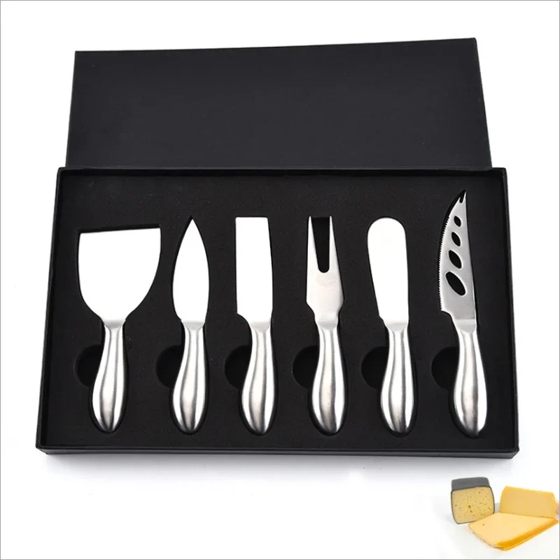 

6pcs Multifunction Cheese Cutlery Baking Tools Set Stainless Steel Cheese Slicer Kitchen Butter Knife Mini Cake Bread Knives Set