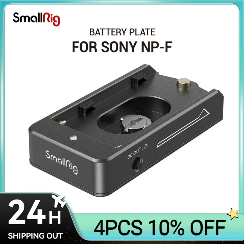 

SmallRig NP-F Battery Adapter Plate Lite For Sony NP-F battery w/ 12V/7.4V Output Port, LED Low Battery Indicator 3018