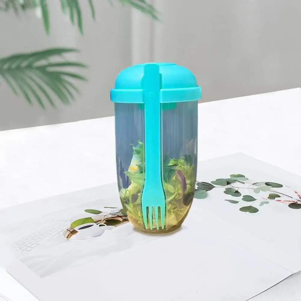 Yasu Salad Cup with Fork Transparent Salad Cup Transparent Body Salad Cup with Lid Fork Capacity Breakfast Cup for Office Students, Size: Large