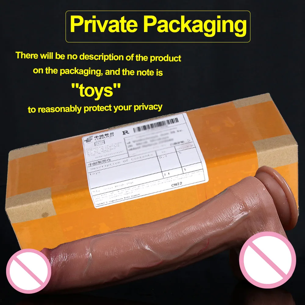 Female Sex Toys Soft Sexy Realistic Dildo Double Layer Silicone Suction Cup Anal Stimulator