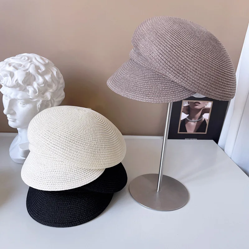 

Japanese star with the same cap female fashion irregular sunscreen straw hat newsboy hat casual knight hat