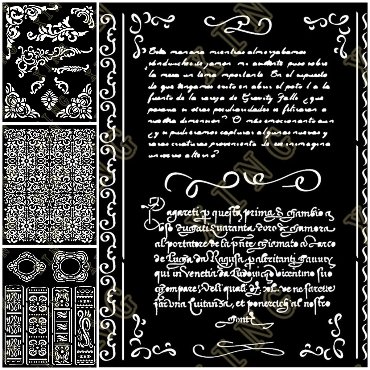 

New Layering Stencils Painting Scrapbook Coloring Embossing Album Decorative Template Texture Letters Corners and Embellishment