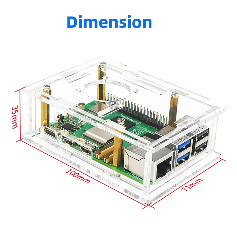 Raspberry Pi 5 Case com casca transparente, dissipadores de calor opcionais, resfriamento ativo passivo para RPI 5 Pi5