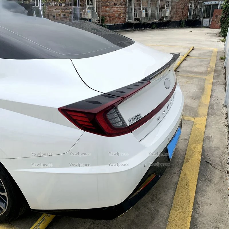 Koolstofvezel Look/Abs Glanzend Zwart Achterste Kofferbak Spoiler Kofferbak Body Kit Accessoires Voor Hyundai Sonate 2020 2021