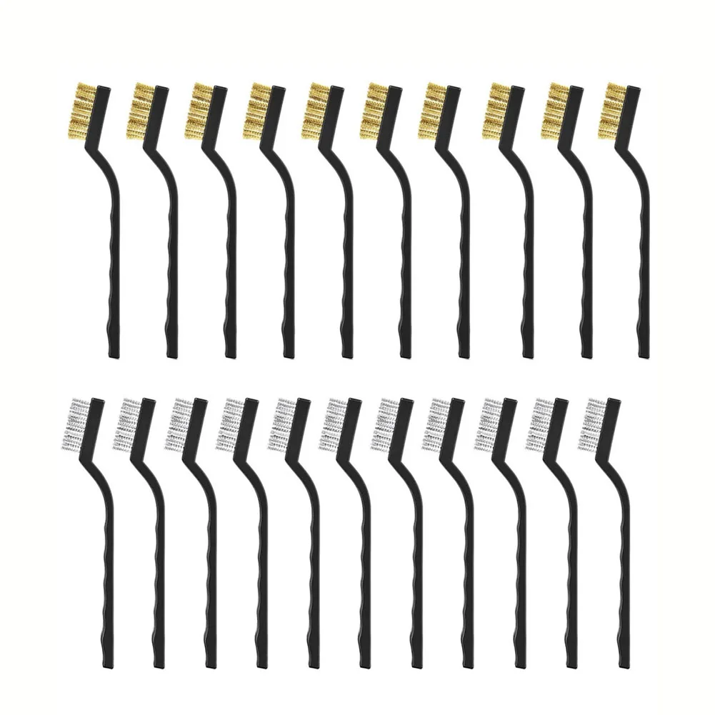10Pcs 7 zoll Entfernen Rost Pinsel Messing Reinigung Polieren Metall Pinsel Messing Draht Stahl Draht Nylon Pinsel Sauber Werkzeuge hause Kits – Detail 2