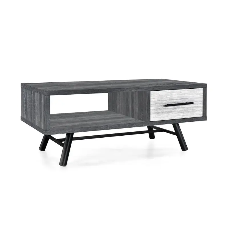 

Faux Wood Coffee Table, Gray/Black