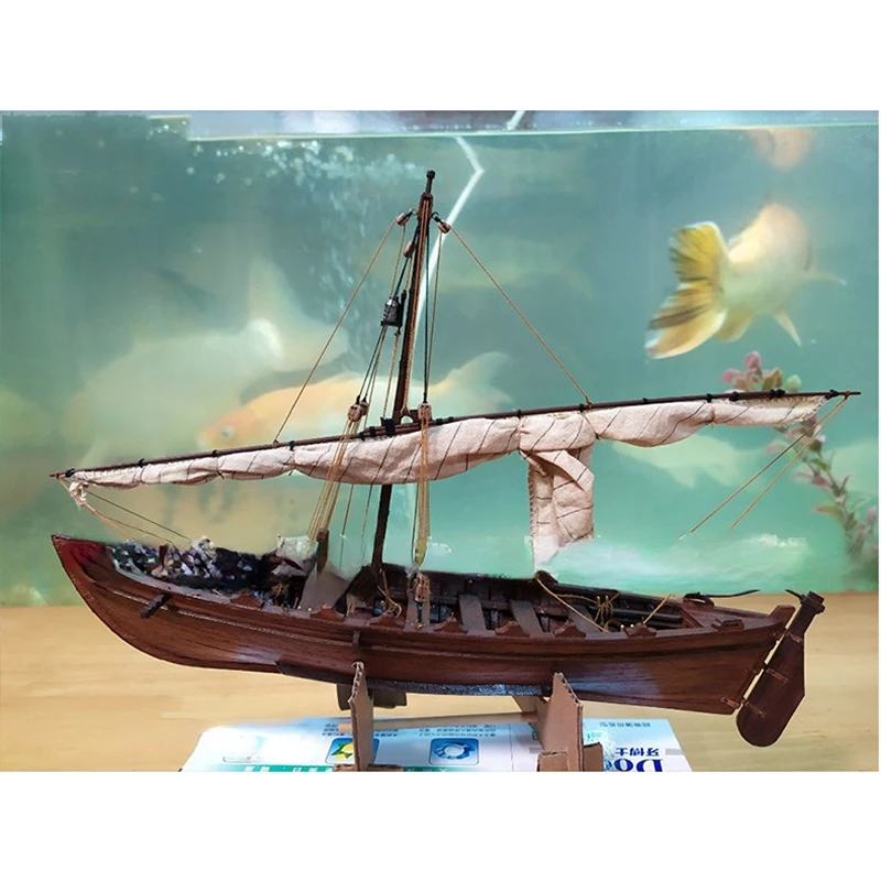 1/32 Whaling Boat Fishing Boat Wooden Classical Sailboat Static Ornaments  DIY Boat Model Manual Assembly Kit Adult Handmade