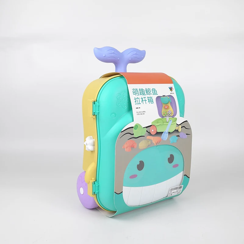 Children's summer beach toy set Whale luggage trolley case summer sand shovel outdoor water toy 3