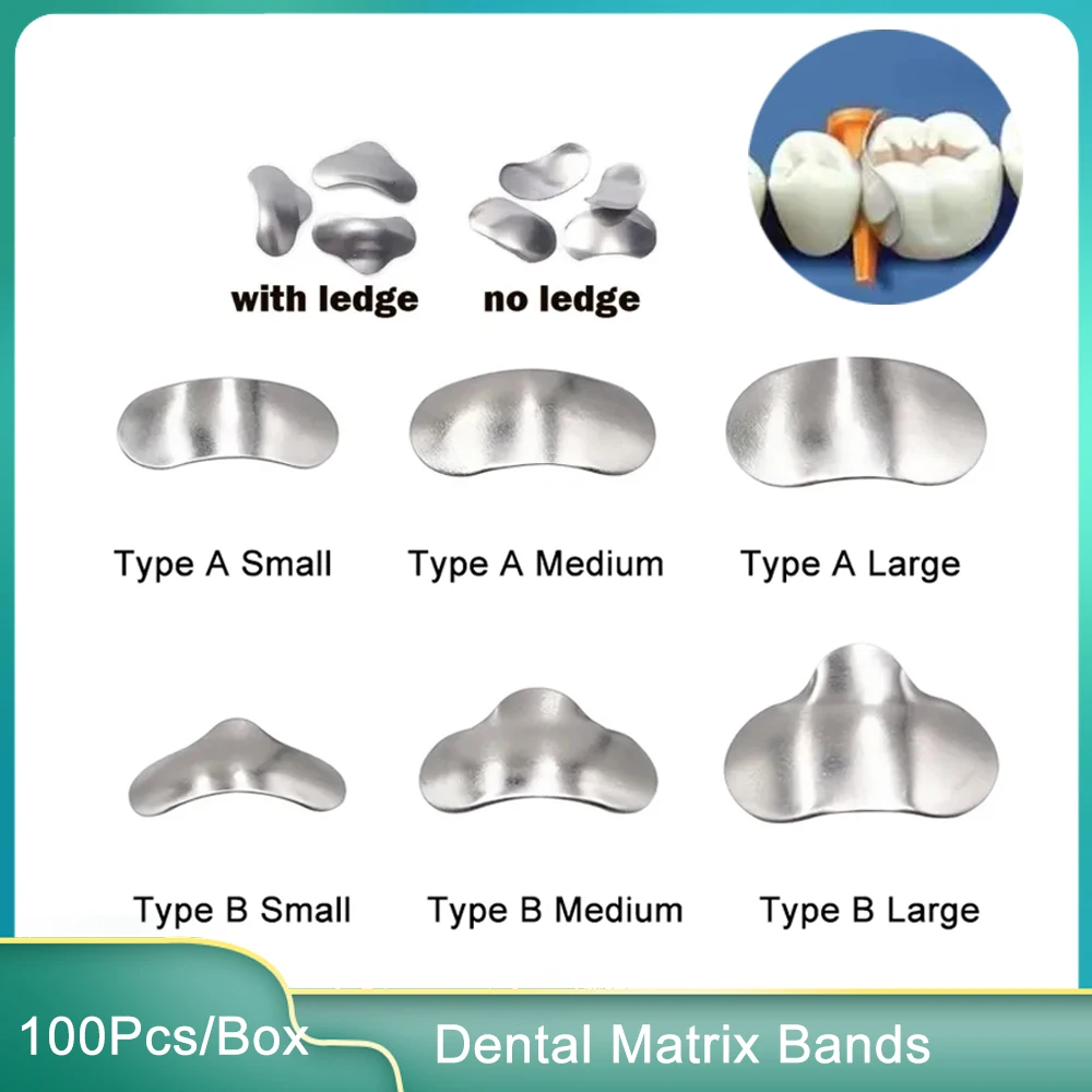 100PcsDentalMatrixBandsSectionalContouredMetalMatricesDentistry
