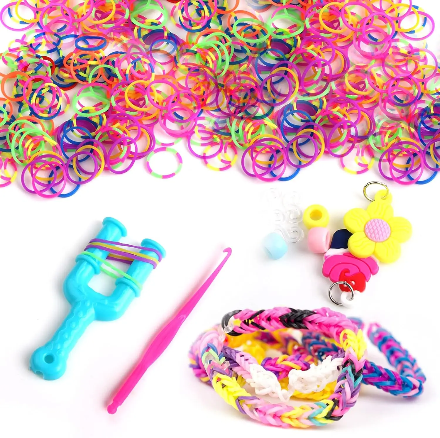Loom Rubber Bands Bracelet Making Refill Tool Set 1Set Kit for Kids DIY Craft Jewelry Making Supplies Materials Girls Boys Gift rubber loom bands rubber band refill kit loom rubber bands kit loom bands kit