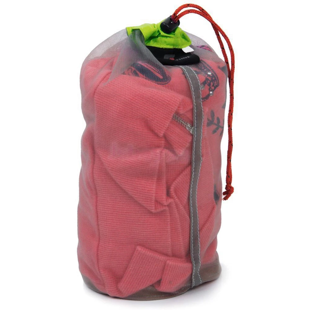 Outdoor Bag Ultralight Mesh Stuff Sack Camping Sports Drawstring Storage Bag Hiking Tools Climbing Drawstring Bolsa
