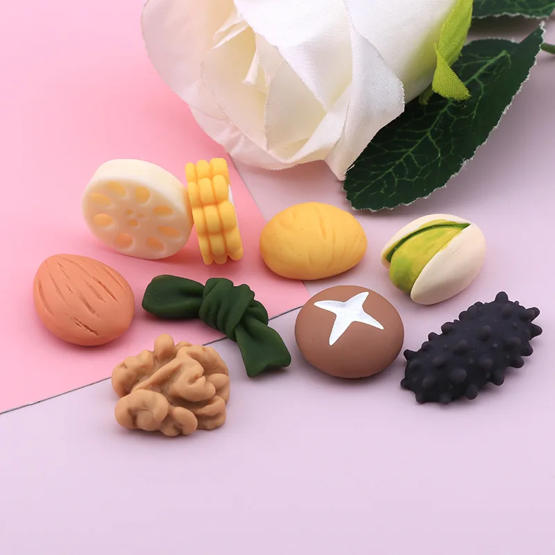 

10pcS Simulation food Resin DIY Ear Stud Shoes Hat Barrette Mobile Phone Case Decoration Cream Glue Clothes Flat Back Patch