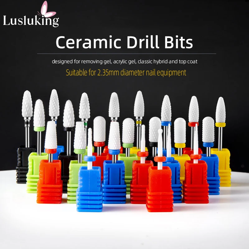 

Ceramic Nail Drill Bit Milling Cutter For Manicure Pedicure Nail E-Files Buffer 3/32" Shank Nail Art Electric Machine Accessory