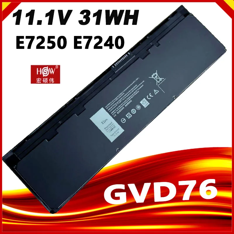 Bateria do Portátil para Dell Latitude Dell Latitude E7250 E7240 451-bbfw Kwffn J31n7 451-bbfx Gvd76 Hj8kp Ncvf0 11.1v 31wh