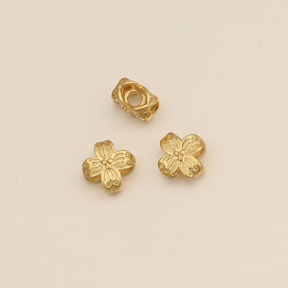 Cordial Design 6*6MM 100Pcs Jewelry Accessories/Jewelry Findings & Components/DIY Hand Made/Flower Shape/Genuine Gold Plating - cordial