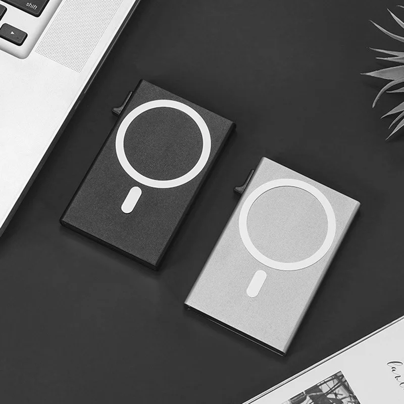 2026 RFID-Schutz Magnetischer Kartenhalter für Damen und Herren Modische Handy-Kartenbox Pop-Up Aluminium-Legierung Kartenclip Geldbörse – Detail 8