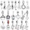 DIY Charm Jewelry Passport Travel Double Love Crown Pendant Piano Violin Beads Fit Original 925 Sterling Silver Bracelet 1