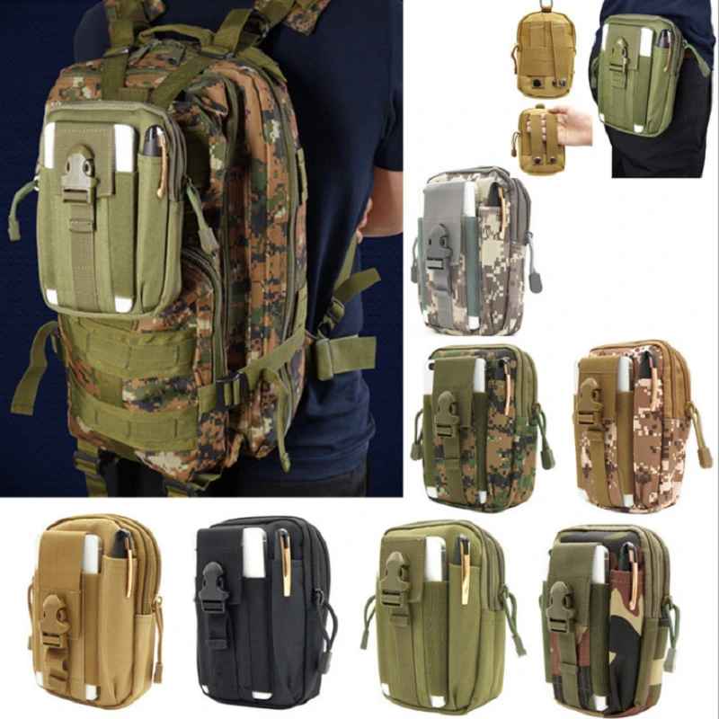 

Tactical Molle Pouch Waist Bag Waterproof Nylon Multifunction Casual Men EDC Tool Bag Small Bag Mobile Phone Case Hunting Bag