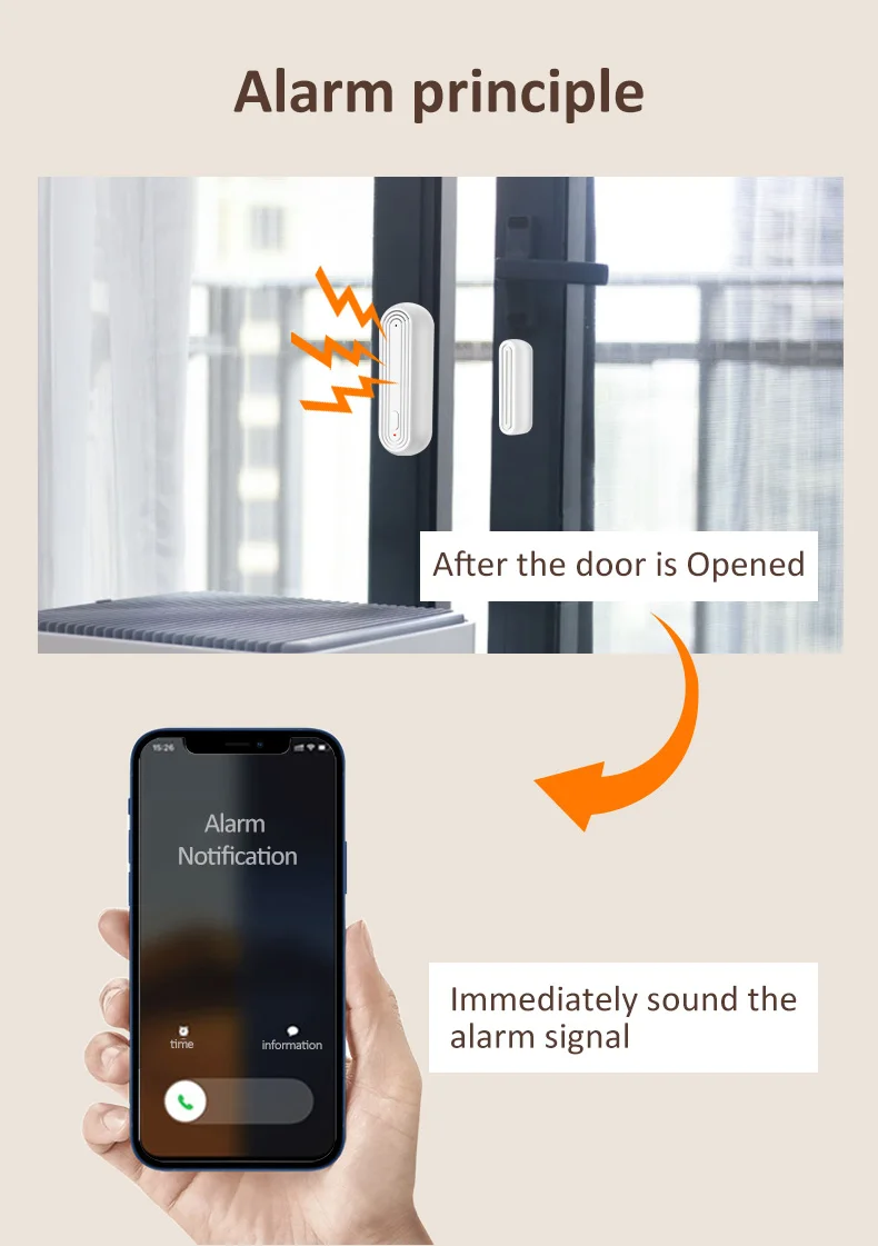 Tuya Smart WiFi Door Window Alarm Sensor Smart Home Open Closed Detectors Wifi H