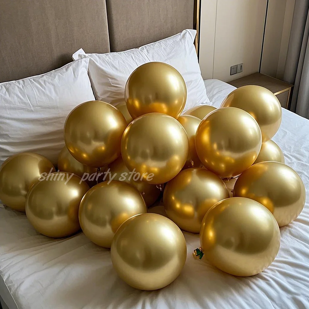 Metallische Glänzende Ballons Chrom Metallic Gold Ballons Geburtstag Braut Hochzeit Valentinstag Dekoration Jubiläum Globos