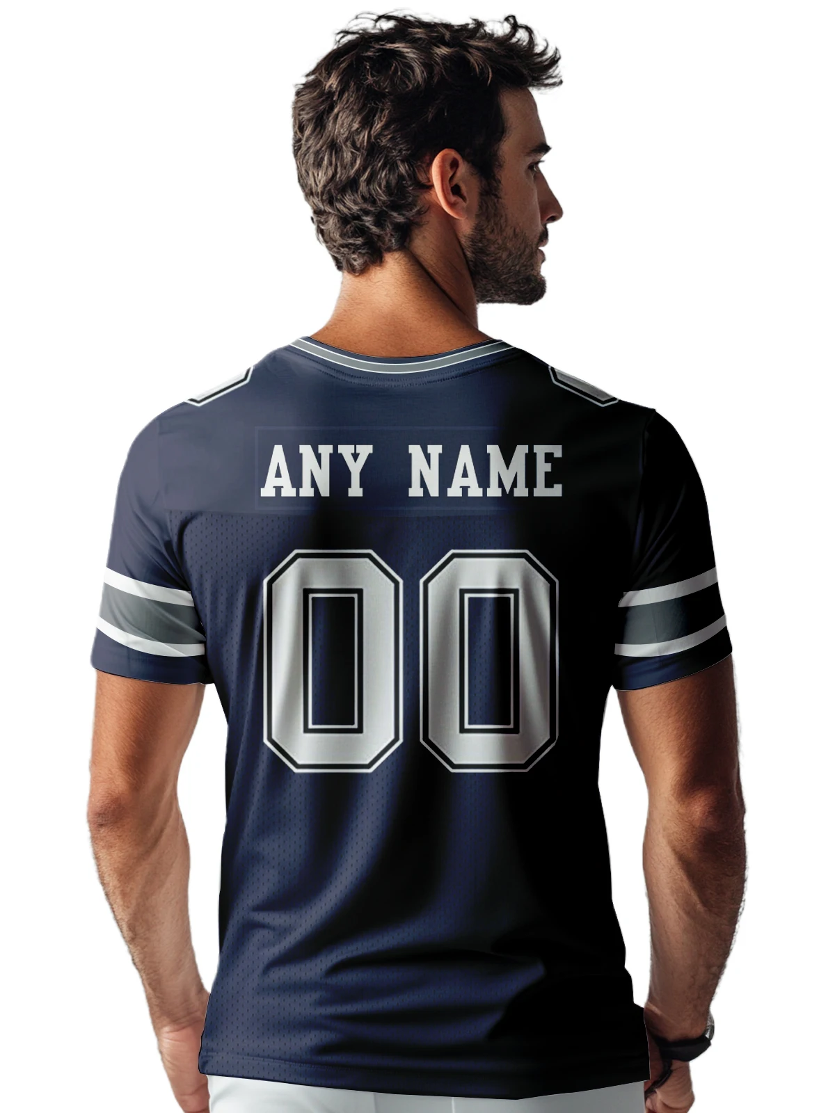 Personalized Navy Team Football Jersey with Custom Name & Number – Ideal Sports Gift