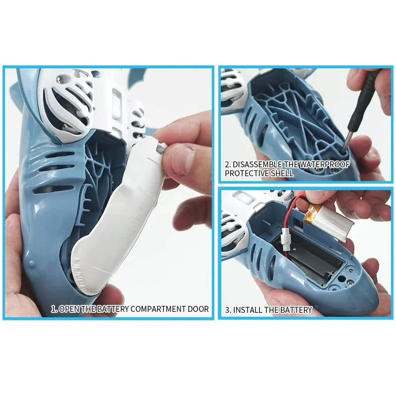 2.4G T11 Mini RC Shark Fish Boat Waterproof Simulation Outdoor Model Electric Radio Control Animal Sharks Robot Toys Boys 5