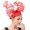 New Ladies Royal Blue Bridal Derby Pillbox Hats With Bowknot Flower Imitation Sinamay Hat Women Wedding Hair Accessories SYF774 4